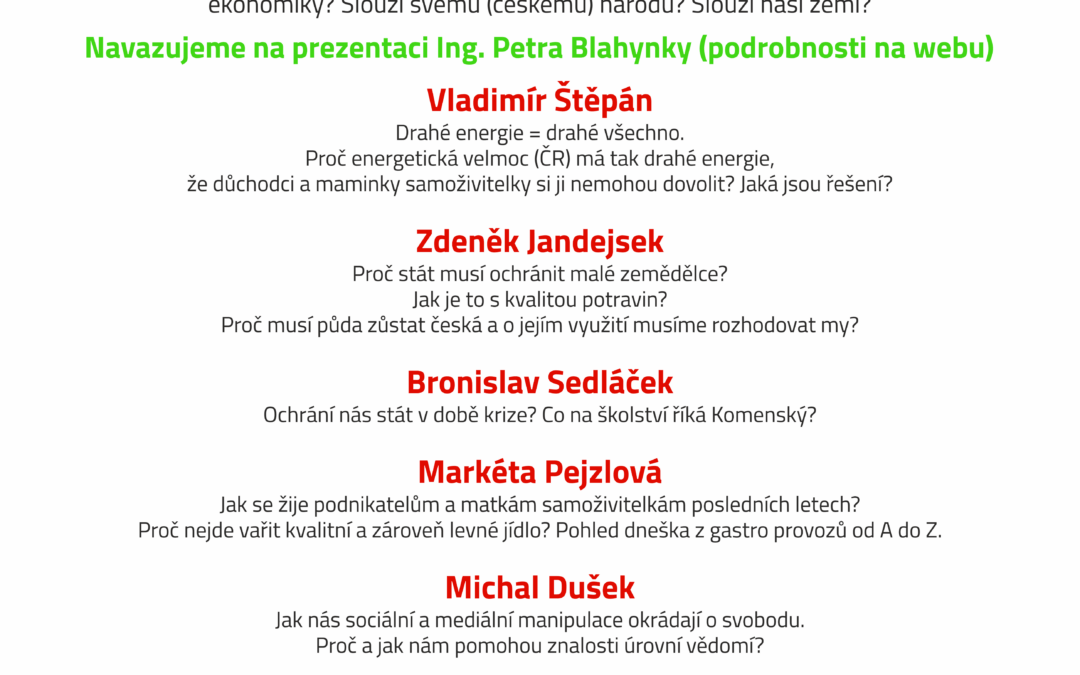 Změna systému – beseda v&nbsp;Čáslavi 25.&nbsp;ledna 2024